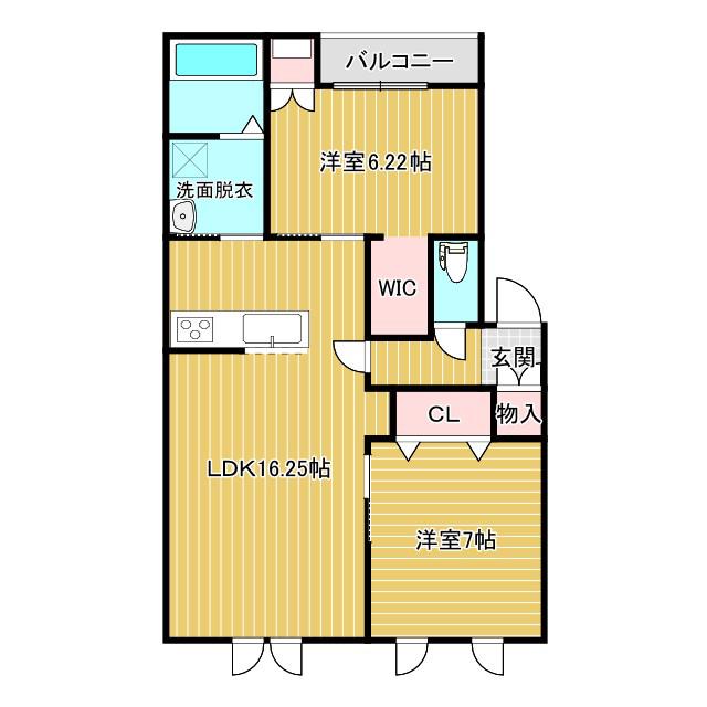 ROTHTLE(2LDK/1階)の間取り写真