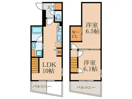 ライブジオ中村橋(2LDK/1階)の間取り写真