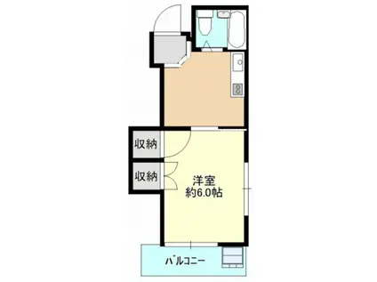 フラワービル(1K/2階)の間取り写真