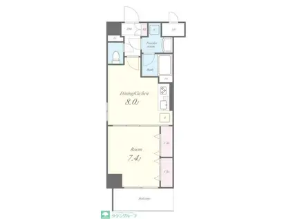 リッツラピス(1DK/4階)の間取り写真