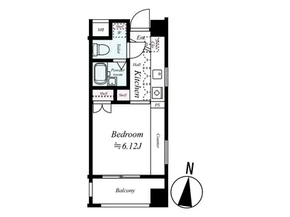 バージュアル武蔵小杉(1K/2階)の間取り写真