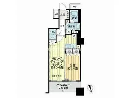 ザ・スカイクルーズタワー(1LDK/12階)の間取り写真