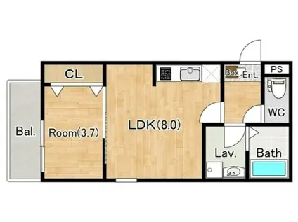 ジーメゾン鎌ヶ谷くぬぎ山(1LDK/2階)の間取り写真
