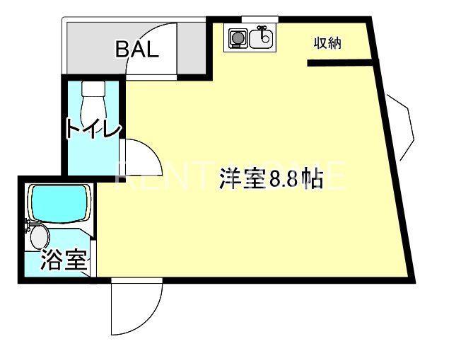 メゾン松村(ワンルーム/3階)の間取り写真