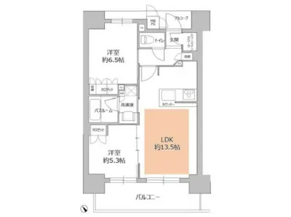ワコーレ神戸みなと元町(2LDK/11階)の間取り写真