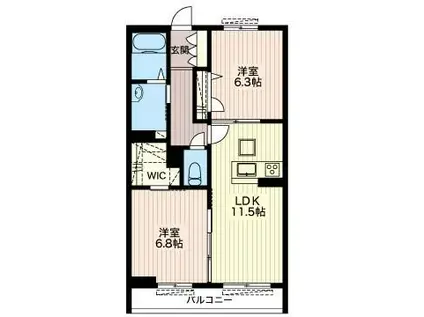 カナルグランデ スイート(2LDK/1階)の間取り写真