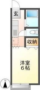 サンシティ井上II(1K/2階)の間取り写真