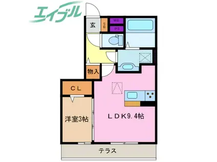 ESPACIO SUENOII(1LDK/1階)の間取り写真
