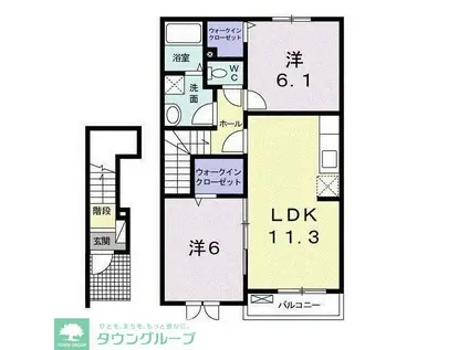 アルカンシエル・ド・ナナ I(2LDK/2階)の間取り写真