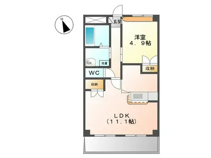 クレール松葉(1LDK/2階)の間取り写真