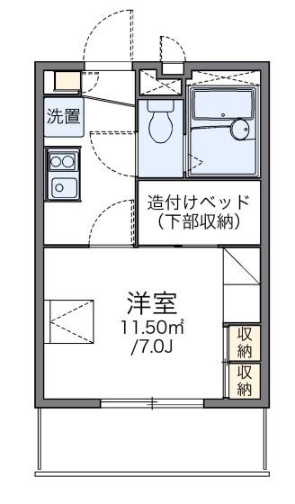 レオパレスシャンテ(1K/1階)の間取り写真