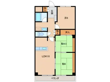 東新ビル(3LDK/4階)の間取り写真