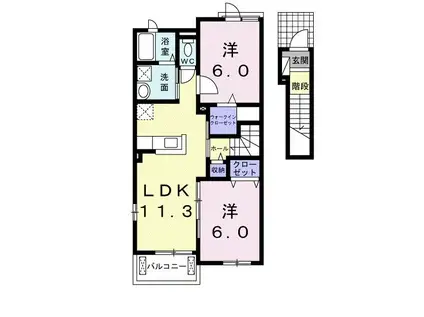M・FLOWER II(2LDK/2階)の間取り写真