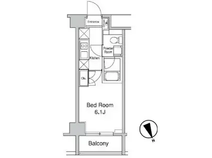 プラウドフラット蒲田II(1K/9階)の間取り写真