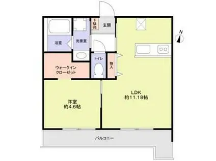 ヴィオラ テラス 北寺尾(1LDK/2階)の間取り写真