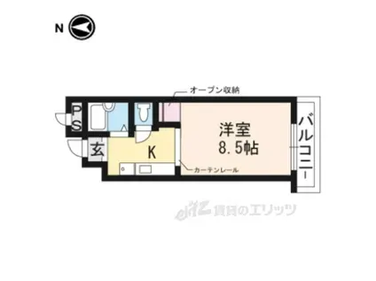 スカイハウスVOLVO(1K/5階)の間取り写真