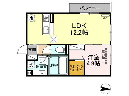 ロベッタ(1LDK/1階)の間取り写真