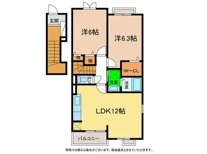 ライトブレスA・B(2LDK/2階)の間取り写真