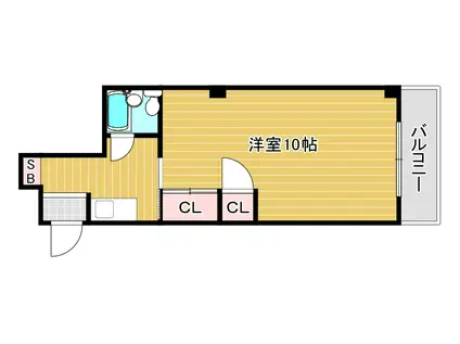 ハレクラニ下山手(1K/3階)の間取り写真