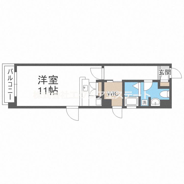 ラ・パサージュ(1K/8階)の間取り写真