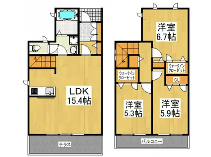 プレミア凛樹(3LDK/1階)の間取り写真
