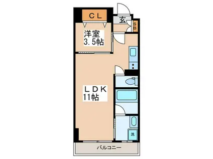 ARISA COURT(1LDK/3階)の間取り写真