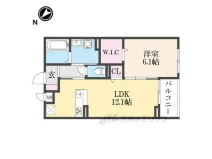 クオーレ Ⅲ(1LDK/2階)の間取り写真