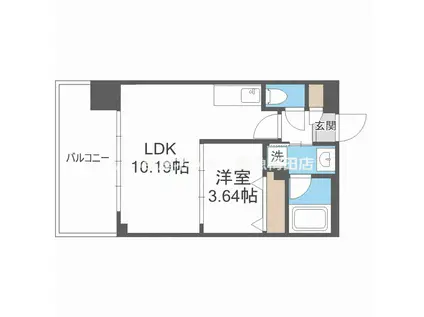 プレジオ御幣島(1LDK/10階)の間取り写真