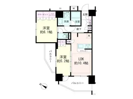 パレステージ曳舟II(2LDK/2階)の間取り写真