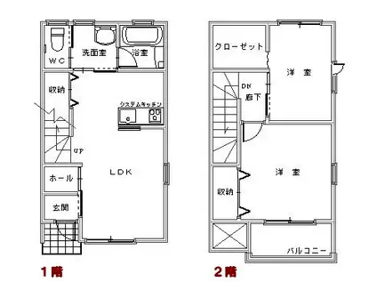 LA PINO II(2LDK/1階)の間取り写真