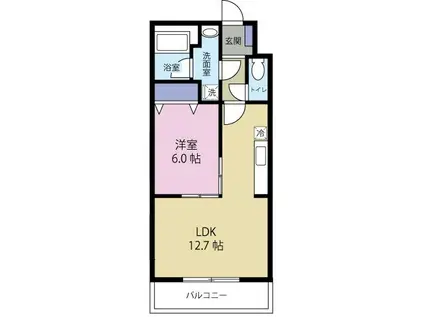 NERINE(1LDK/2階)の間取り写真