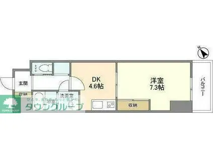 オーキッドレジデンス板橋(1DK/13階)の間取り写真