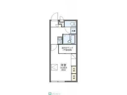 レオパレスロッソピアンコII(1K/1階)の間取り写真