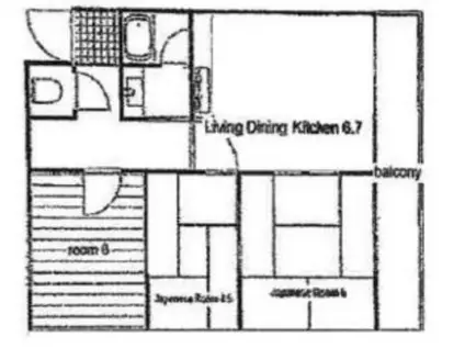 魚住コーポ(3DK/4階)の間取り写真