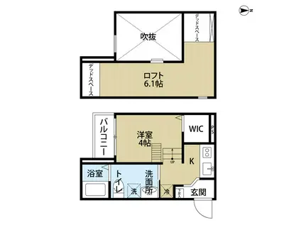 AIR CITY(ワンルーム/1階)の間取り写真