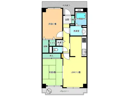 シャルマンクレール(2LDK/3階)の間取り写真