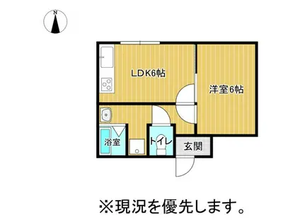 テックビル(1DK/2階)の間取り写真