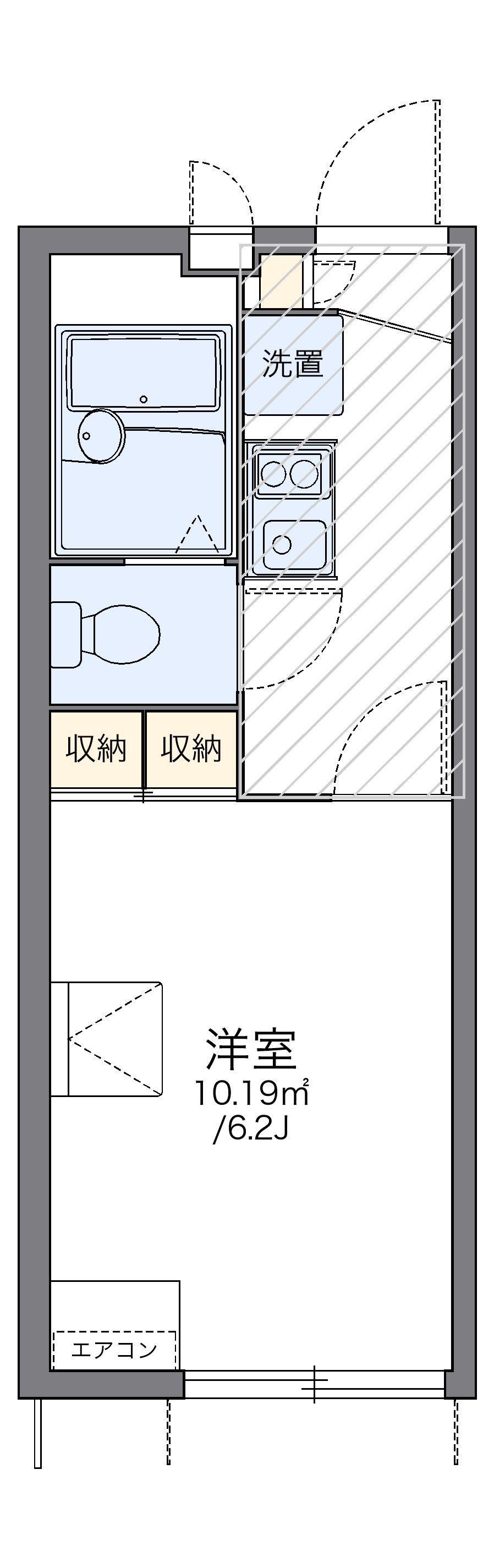 レオパレスIKI1(1K/1階)の間取り写真
