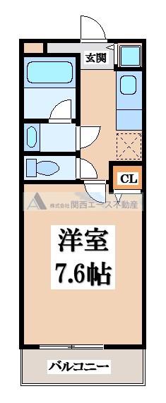 ル・クレール(1K/1階)の間取り写真