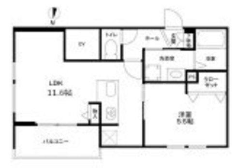 PRUNIER(1LDK/2階)の間取り写真