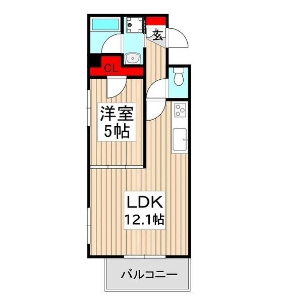 ラフィネ志木(1LDK/3階)の間取り写真