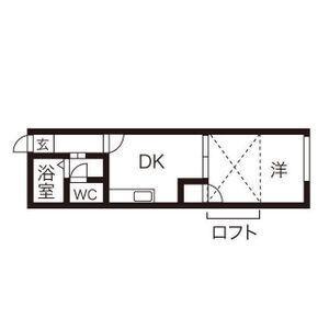 カスティーロ月寒東(1DK/2階)の間取り写真