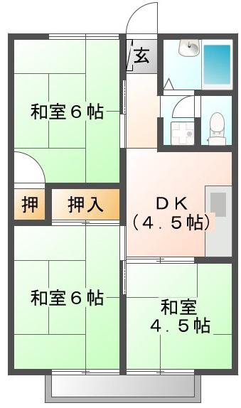 プレジール松下(3DK/2階)の間取り写真