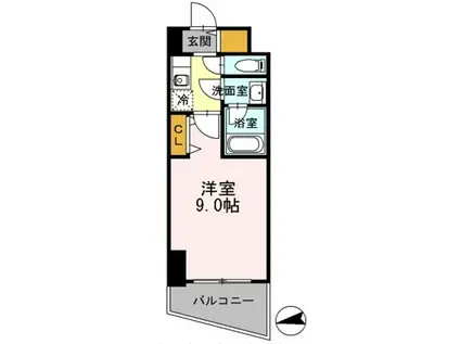 カスタリアタワー肥後橋(1K/3階)の間取り写真