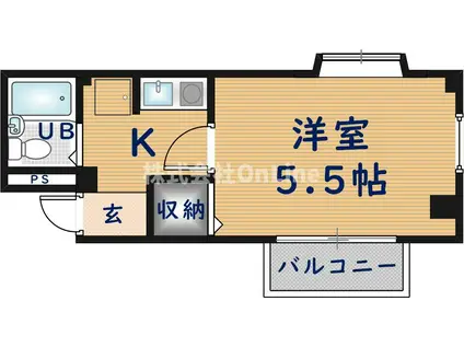 ハイツ笹(1K/1階)の間取り写真