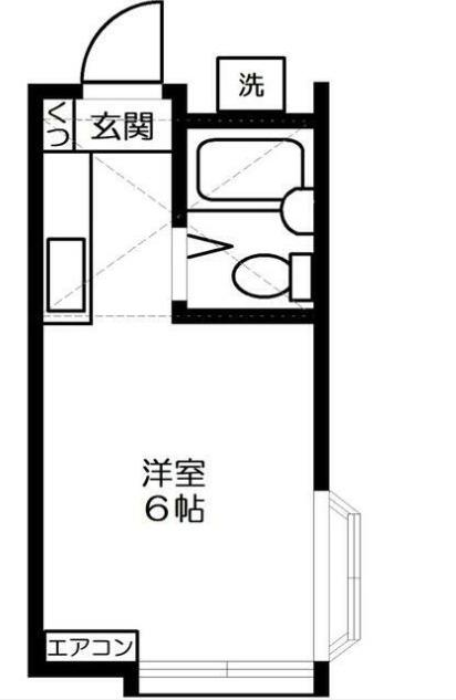 シェルピア北里(ワンルーム/2階)の間取り写真