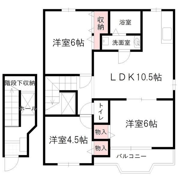ソレイユルヴァンC(3LDK/2階)の間取り写真
