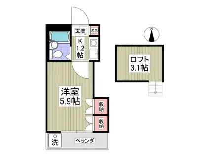 レチナオーミヤ(1K/2階)の間取り写真