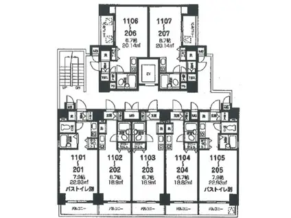 伊勢原七番館(ワンルーム/3階)の間取り写真