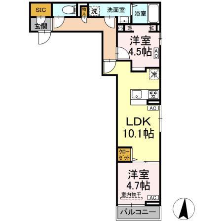 セレスティア小茂根(2LDK/3階)の間取り写真